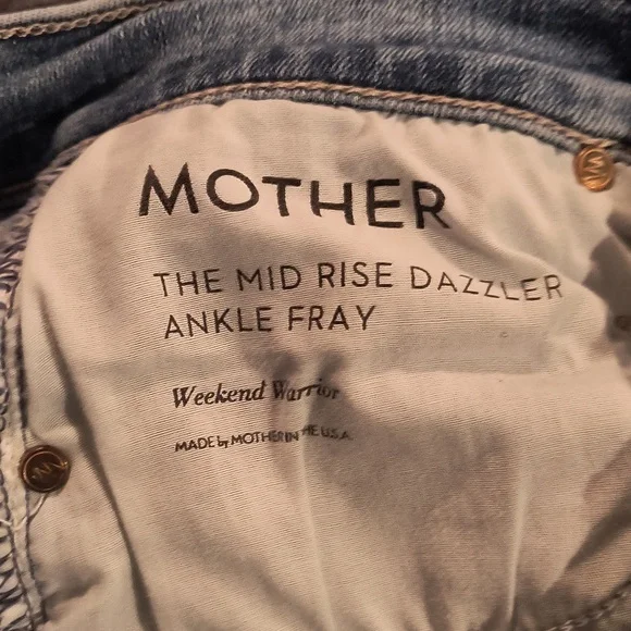 MOTHER The Dazzler Mid Rise Ankle Straight Jeans in Weekend Warrior size 26 - Picture 7 of 10